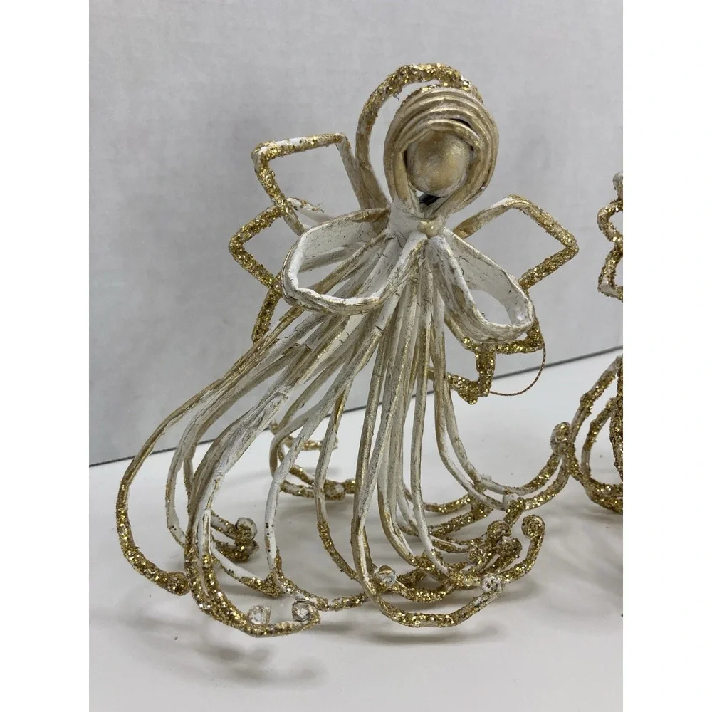 Unique‎ Set of 3 Vtg Wire Angel Ornaments 5.75